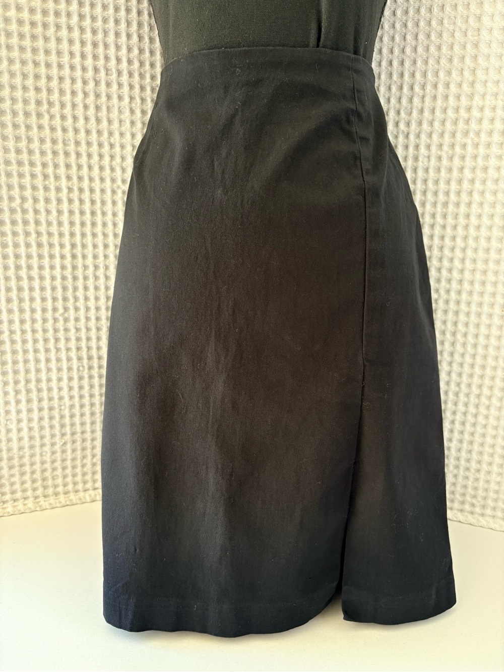 Moda International Sz 14 Womens Black Stretch Knee Length Pencil Skirt Zip Up